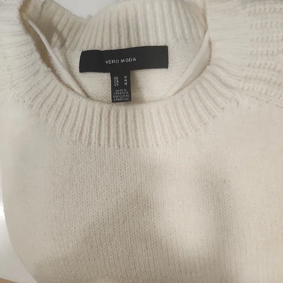 Vero Moda Cream Rib-Knit Crew Sweater Dress - Picture 2 of 9